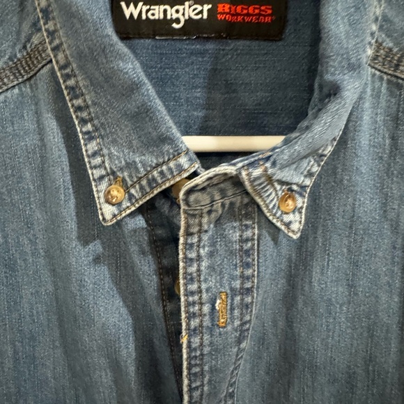 🥰Wrangler Riggs Workwear Denim Shirt. XLT - Picture 5 of 8